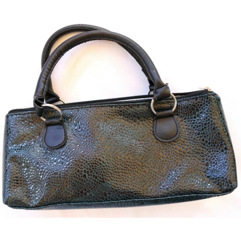 Primeware Blue/Black Croc Wine Purse W/ Corkscrew